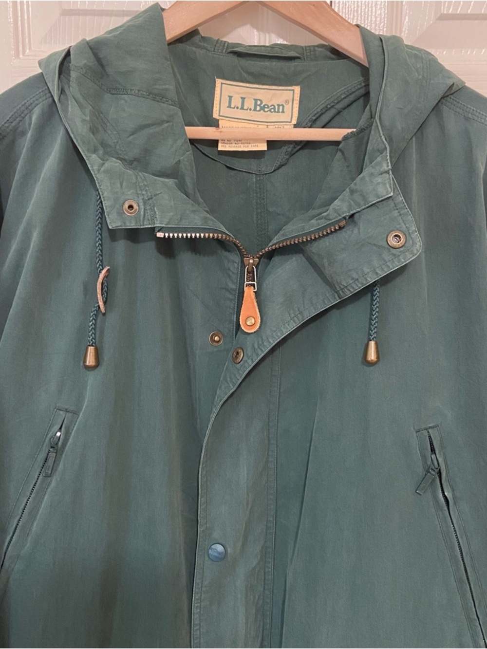 Vintage L.L.Bean Men’s Green Barn Fired Chore Spring Lightweight Coat Jacket XXL - Picture 3 of 12